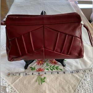 Vintage Burgundy Leather Clutch